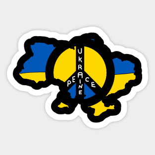 Peace Ukraine Flag Map Sticker